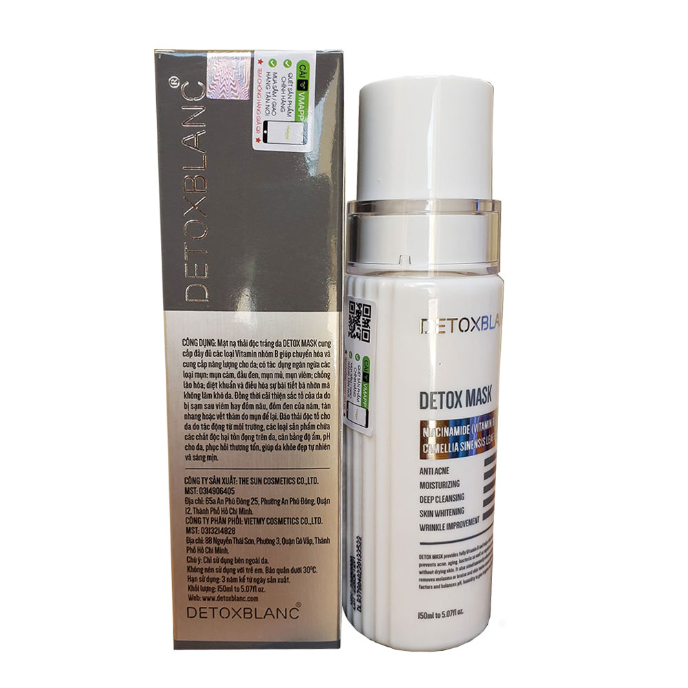 Mặt nạ sủi bọt thải độc trắng da Detox BlanC Mask than hoạt tính 150ml