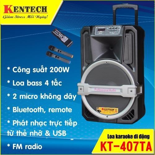 [HCM][Trả góp 0%]Loa kéo bluetooth KENTECH KT-407TA (4 Tấc)