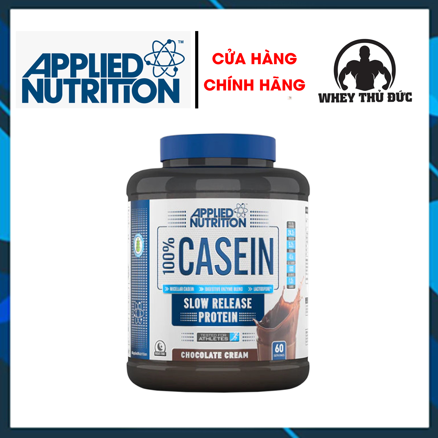 Whey ban đêm CASEIN 60 Servings Applied Nutrition - Whey hấp thụ chậm CASEIN APPLIED NUTRITION