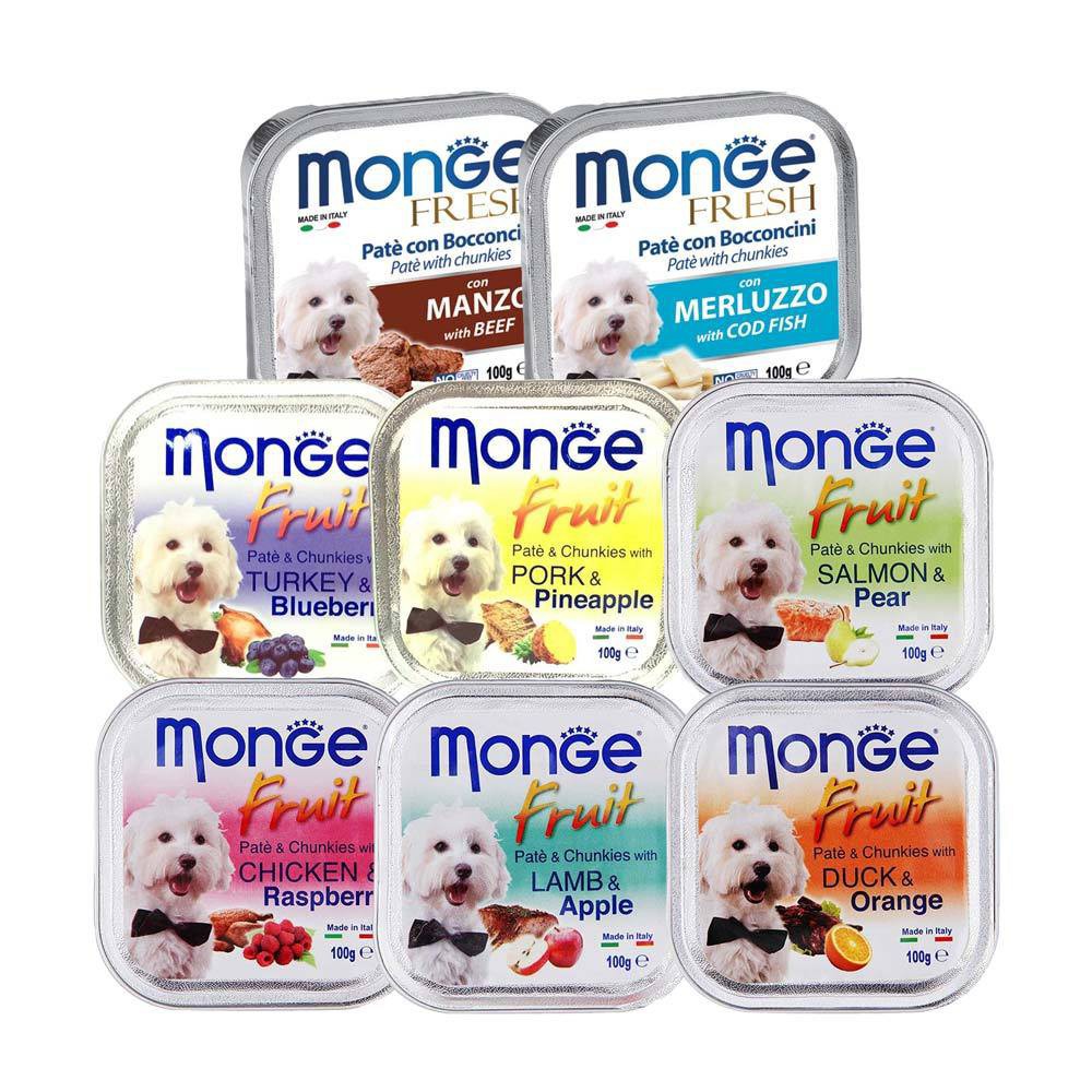 Pate Monge từ Ý 12 vị dành cho chó 100gr