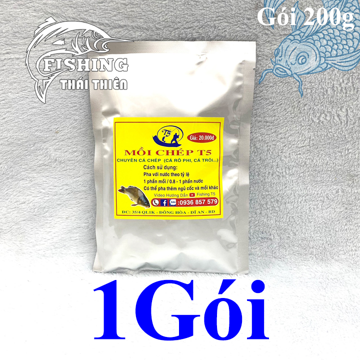 Mồi Câu, Cám Câu Cá Chép Vàng T5 Gói 200g Dùng Câu Sông Tự Nhiên, Hồ Dịch Vụ