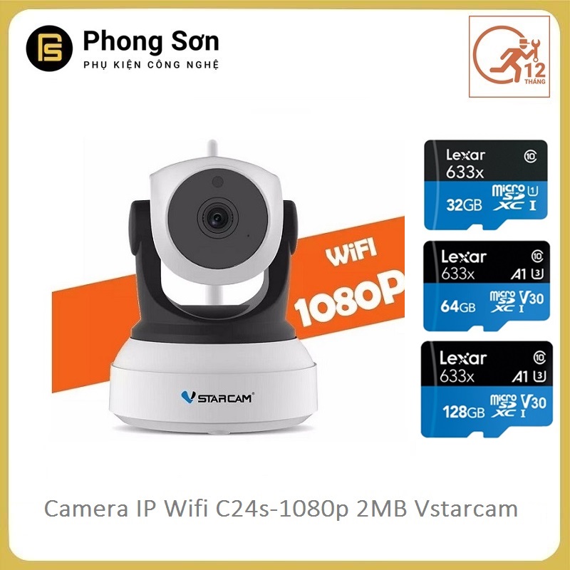 Camera wifi IP Vstarcam C24s Full HD 1080P (Tặng thẻ 32GB)
