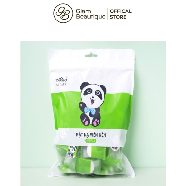 Mặt Nạ Viên Nén Cotton Trắng Beyaki 100 Viên/Bịch Glam Beautique