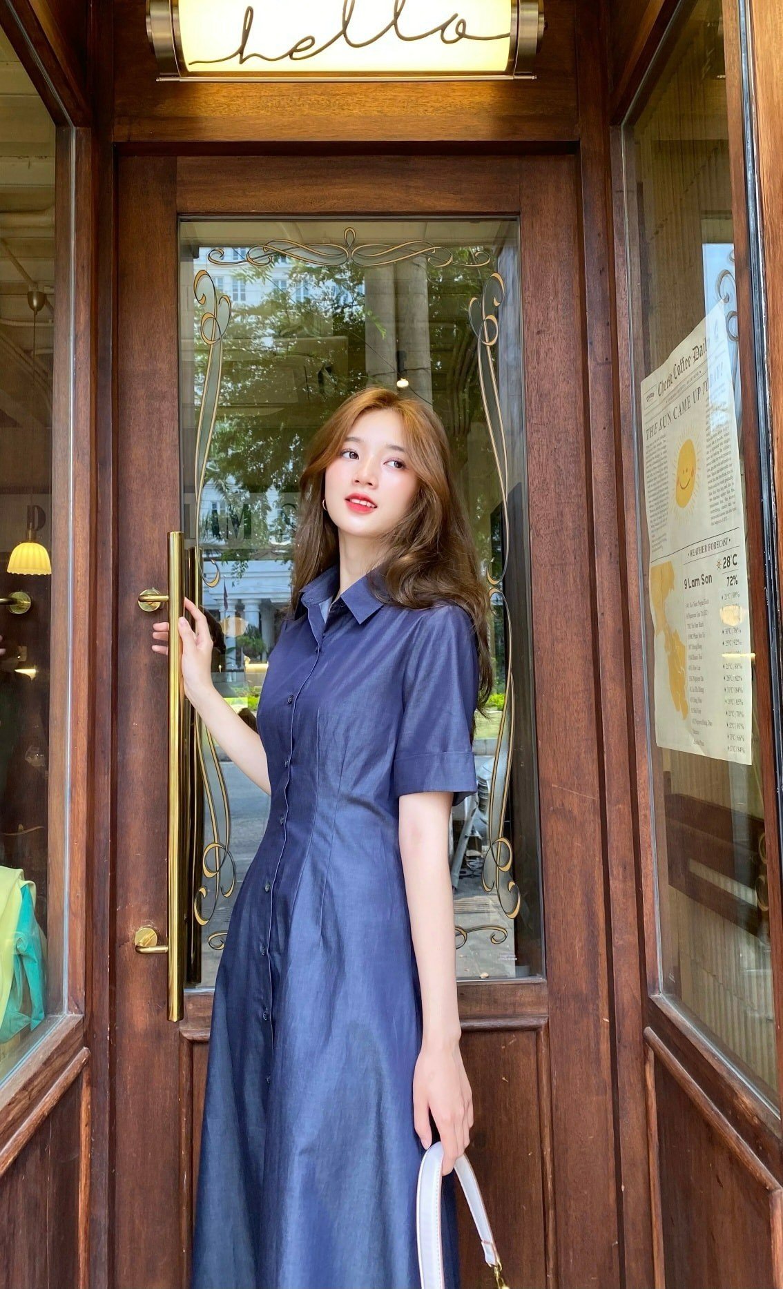 AfterBefore | Đầm denim midi 2 màu