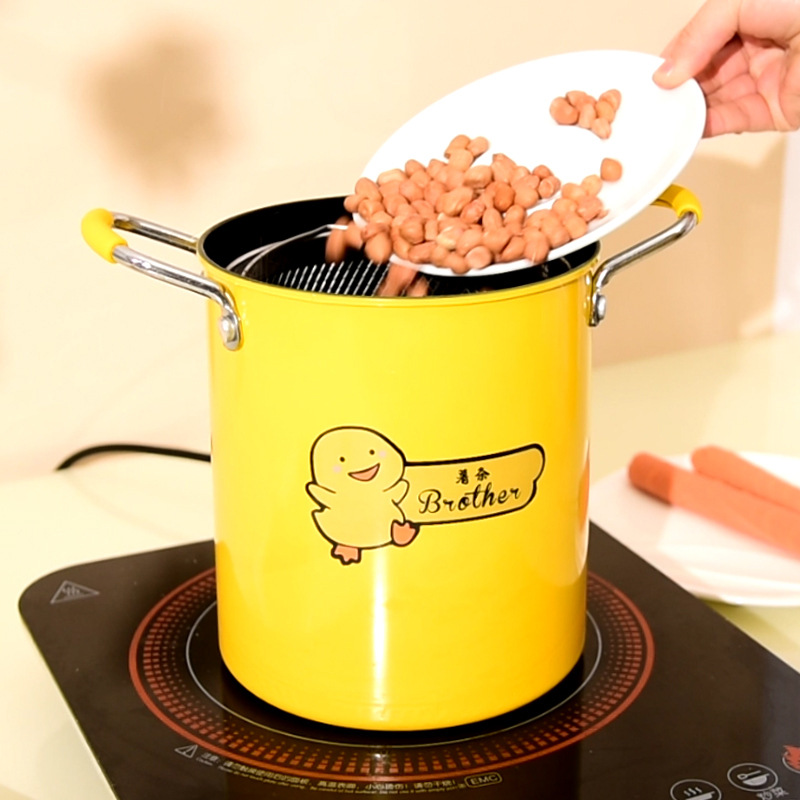 Nồi chiên mini đa năng con vịt vàng 2l siêu tiết kiệm dầu cao 13cm - nồi chiên ngập dầu an toàn hiện đại - noi chien, nôi chiên, noi chien ngap dau