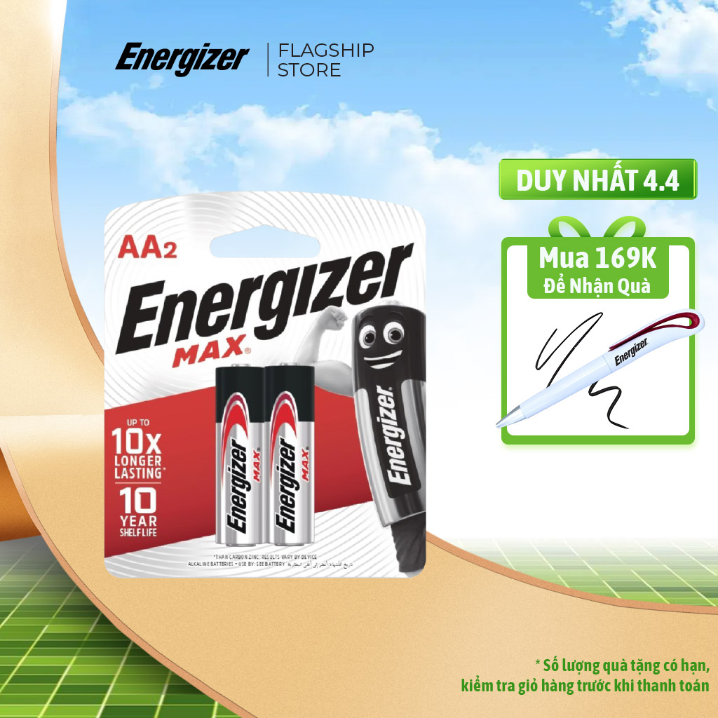 Energizer Max E91 Bp2 Aa Batteries - Pack of 2