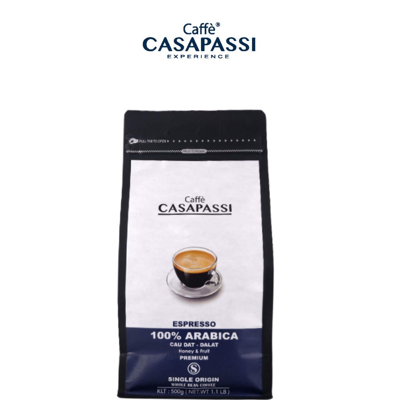 Cà Phê ESPRESSO 100% ARABICA CẦU ĐẤT- DALAT , Lâm Đồng, 500gr, Casapassi Caffè Premium, Medium Roasted, Balance, Honey and Fruit