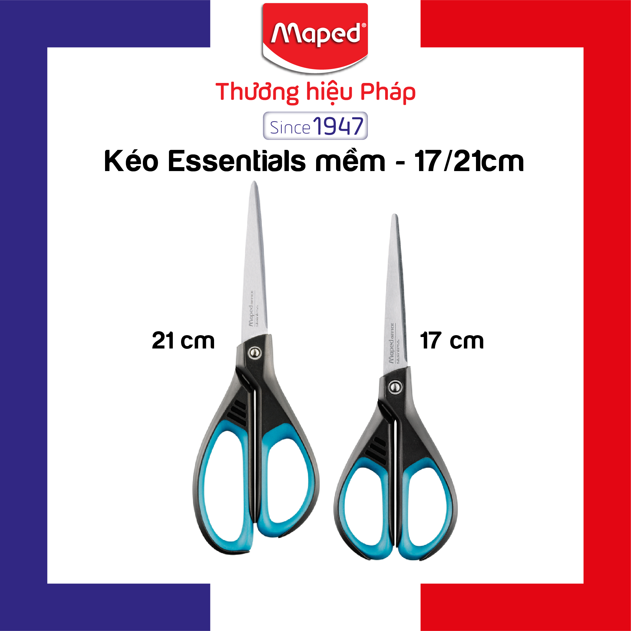 MAPED - Kéo Essentials mềm - 17/21cm - 1 cái