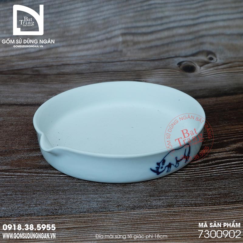 Đĩa mài sừng gốm sứ Bát Tràng