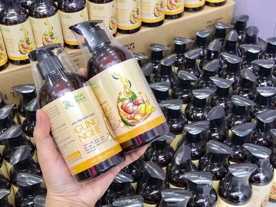 [Cỏ cây hoa lá } Sữa tắm thảo dược gừng nghệ