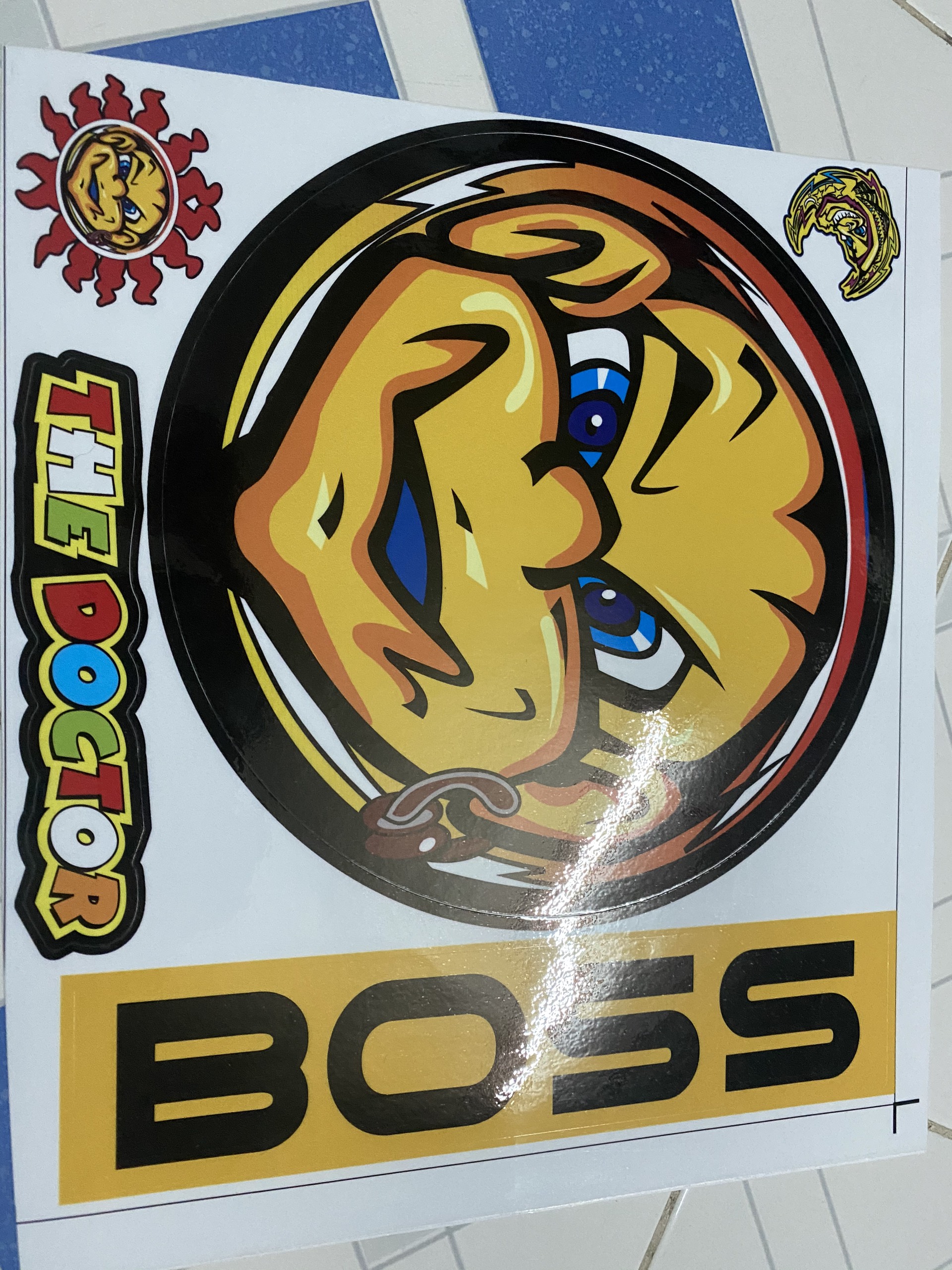Tem decal mặt trời boss dán phía sau xe exciter