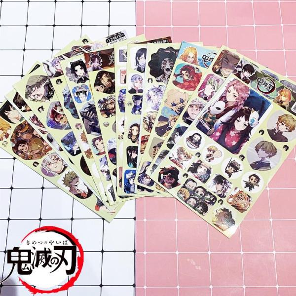 (12 tấm) Ảnh dán sticker Kimetsu no Yaiba Thanh gươm diệt quỷ in hình anime idol dễ thương