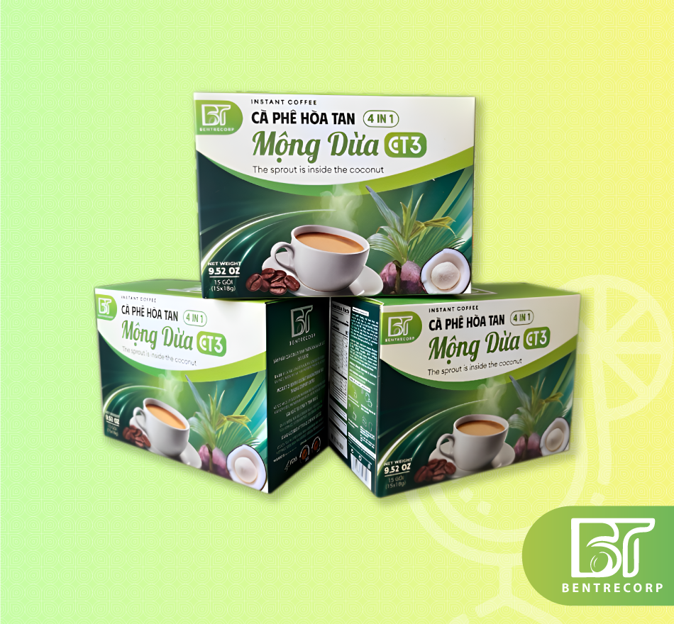 CÀ PHÊ HÒA TAN MỘNG DỪA CT3 4IN1