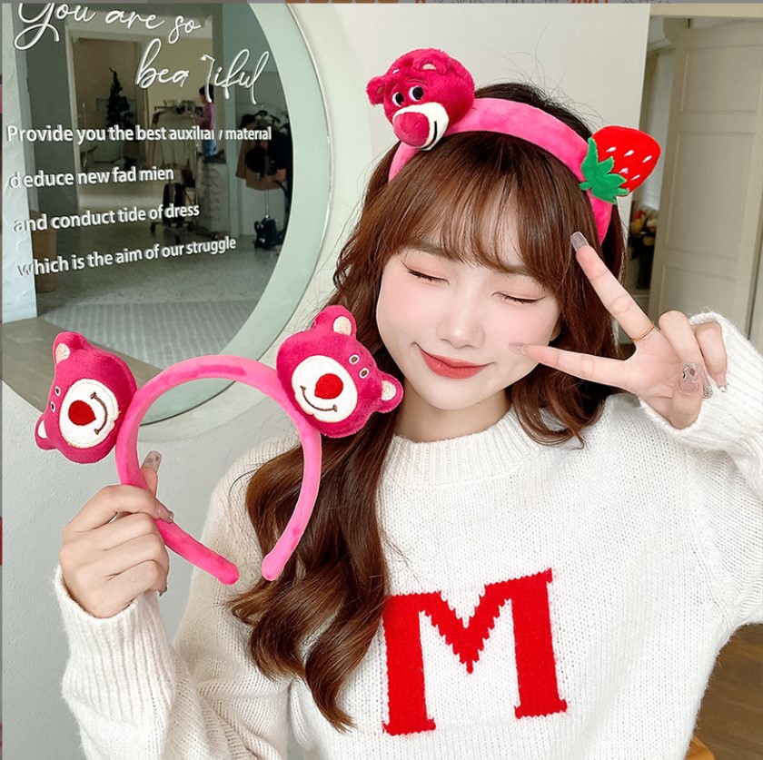 [nhiều kiểu] cài tóc bờm tóc gấu dâu + trái dâu (lotso)