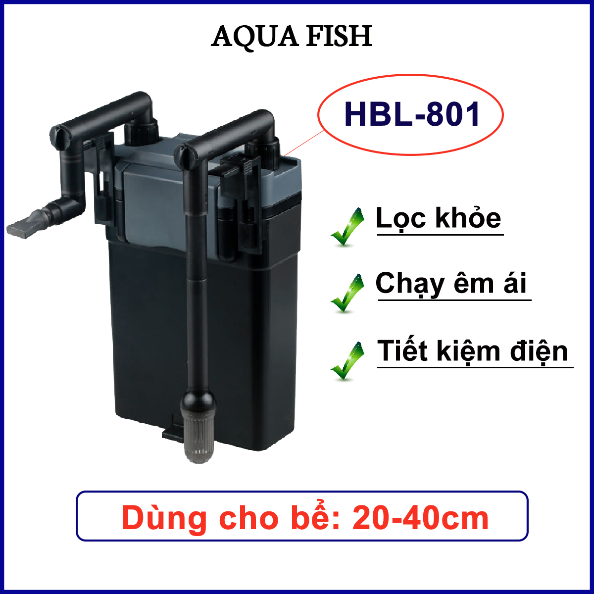 Hanging filter sunsun hbl-501 801 for aquarium (filter running healthy, smoothness, saving power)