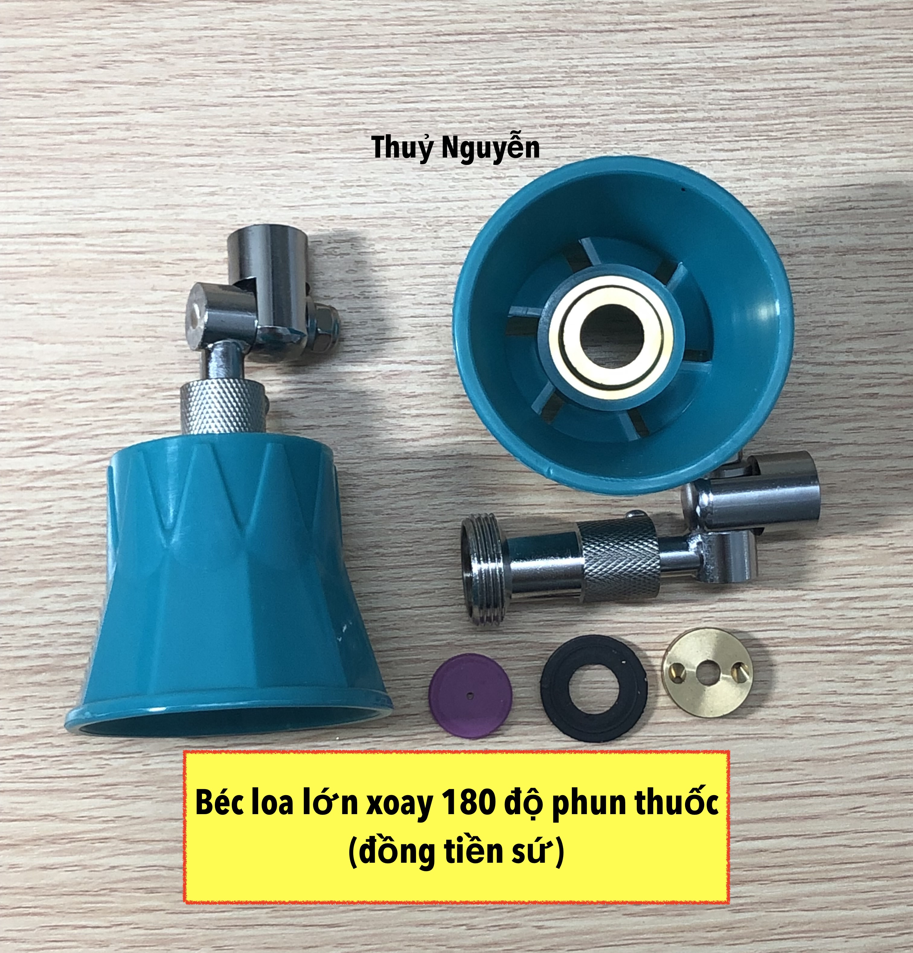 Béc loa xoay 180 độ (đồng tiền sứ lỗ 1.5mm và 1.2mm) phun xịt thuốc