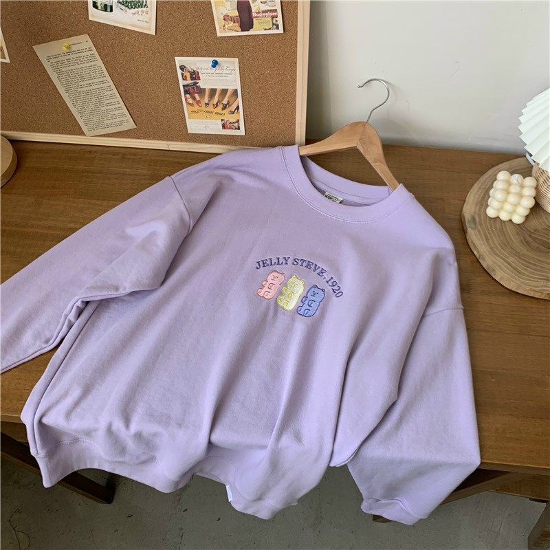 Áo Nỉ Sweater Nữ in Hoạt Hình 3 Chú Gấu Tinh Nghịch Siêu Dễ Thương. TP