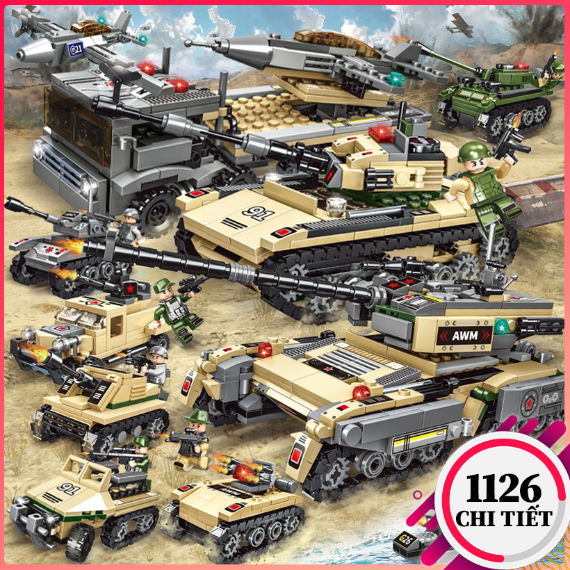 Bộ đồ chơi lắp ráp lego xe tăng 1126CT, lego xe bọc thép quân sự đồ chơi cho bé