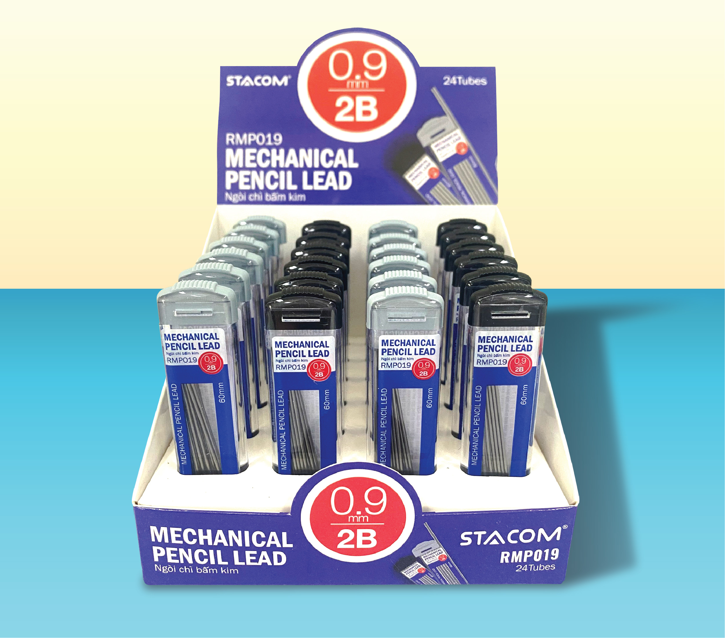 Ruột Bút Chì Kim Bấm STACOM Với Ngòi 0.5/0.7/0.9mm - Viết Mịn, Màu Đẹp, Hạn Chế Gãy Vụn - RMP015/RMP017/RMP019 (20pcs/Tuýp)