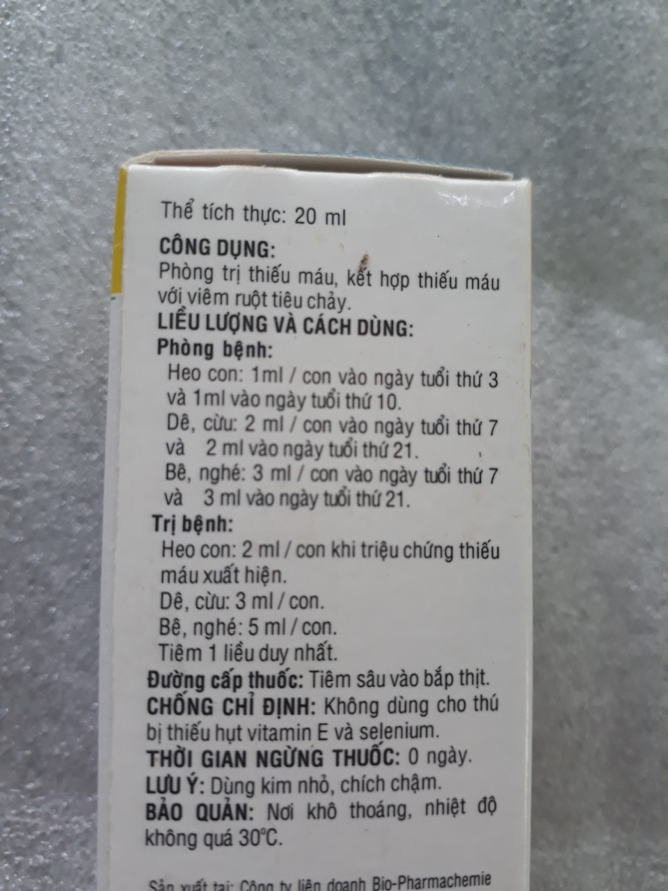 Fer+Genta tylo 20ml-cung cấp sắt cho heo con