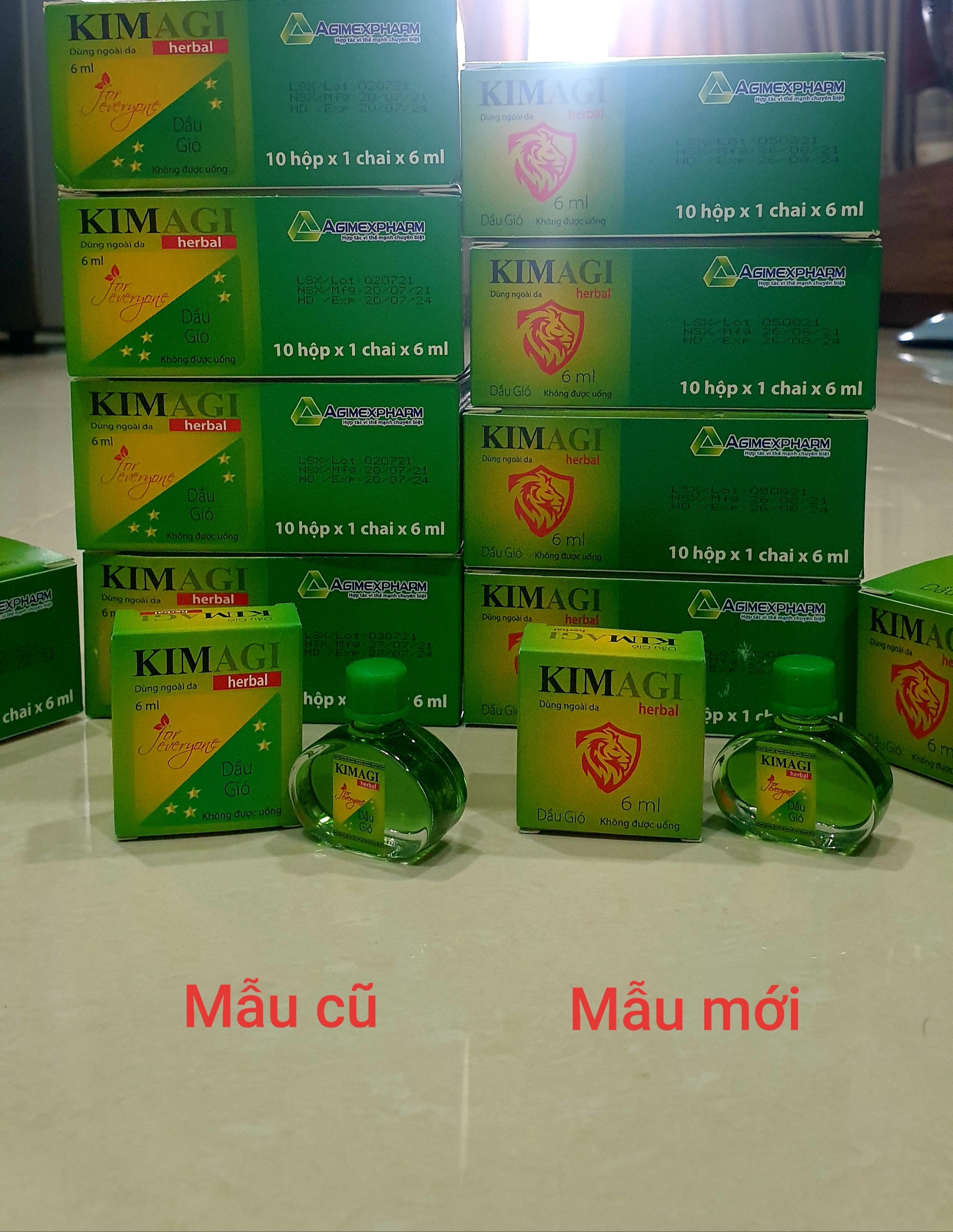 Dầu gió KIM AGI herbal (COMBO 5 CHAI)