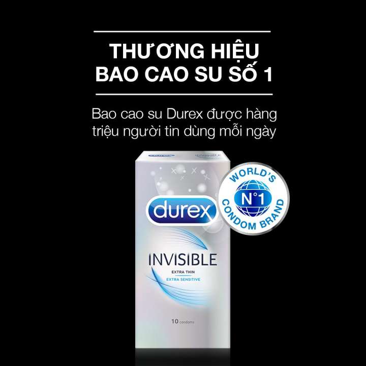 Bao cao su Durex Invisible Extra Thin cực siêu mỏng 10 Chiếc