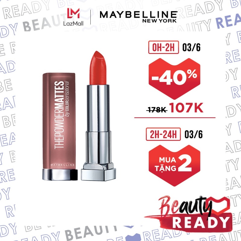 Son Lì Nhẹ Môi Dưỡng Môi Maybelline New York Color Sensational The Powder Mattes Lipstick 3.9g giá rẻ