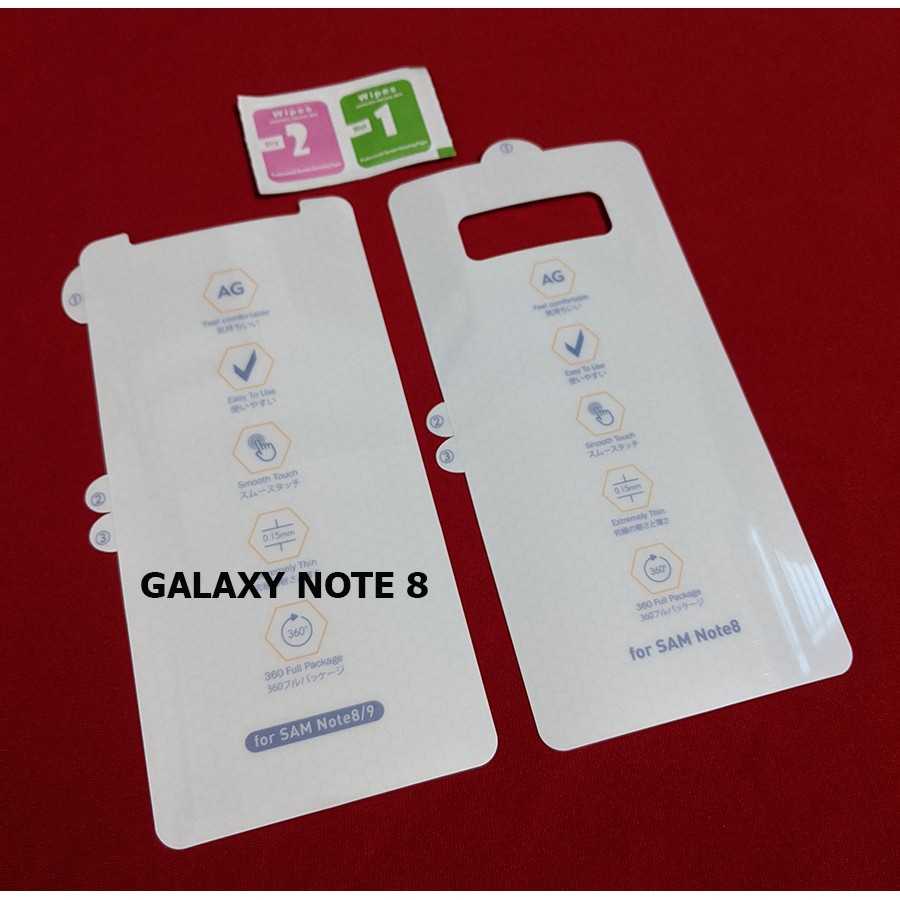 Miếng dán ppf ag note 8 chống xước màn hình 2 mặt