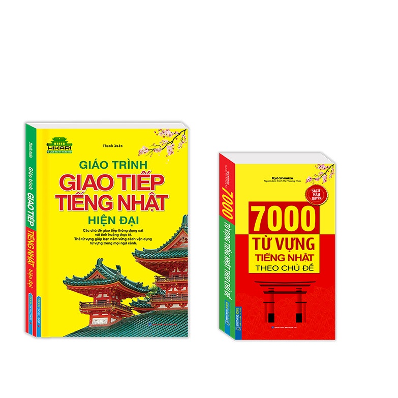 Sách - Combo 2 cuốn Giáo trình giao tiếp tiếng Nhật hiện đại+7000 từ vựng tiếng nhật theo chủ đề (bìa mềm)