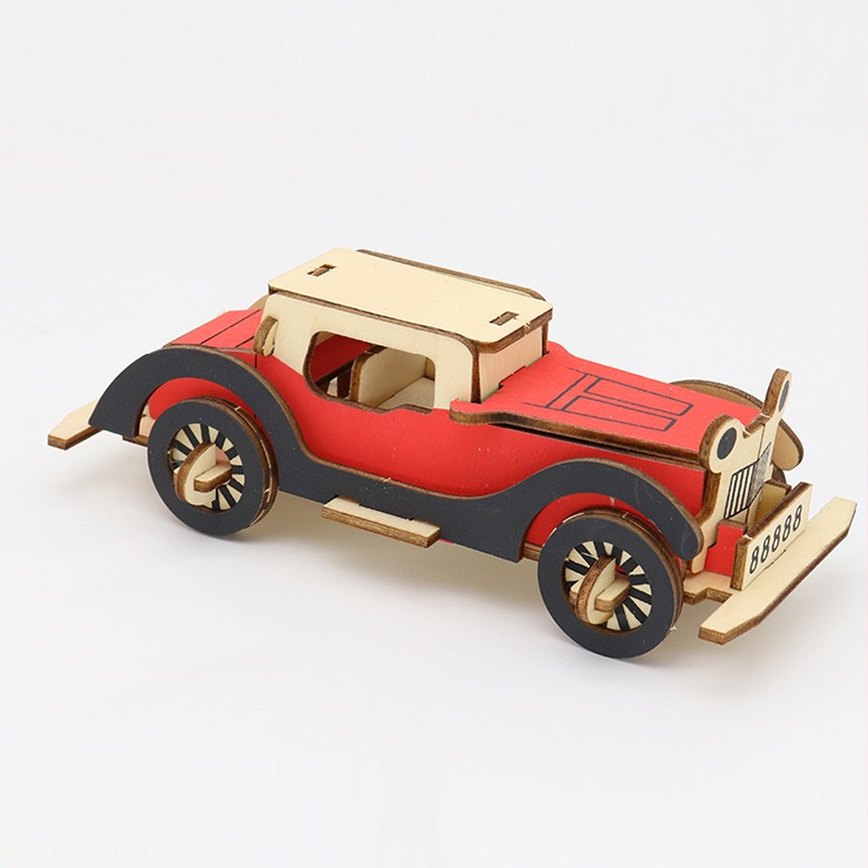 Đồ chơi lắp ráp gỗ 3d mô hình xe ô tô classic car laser lc-gp018a
