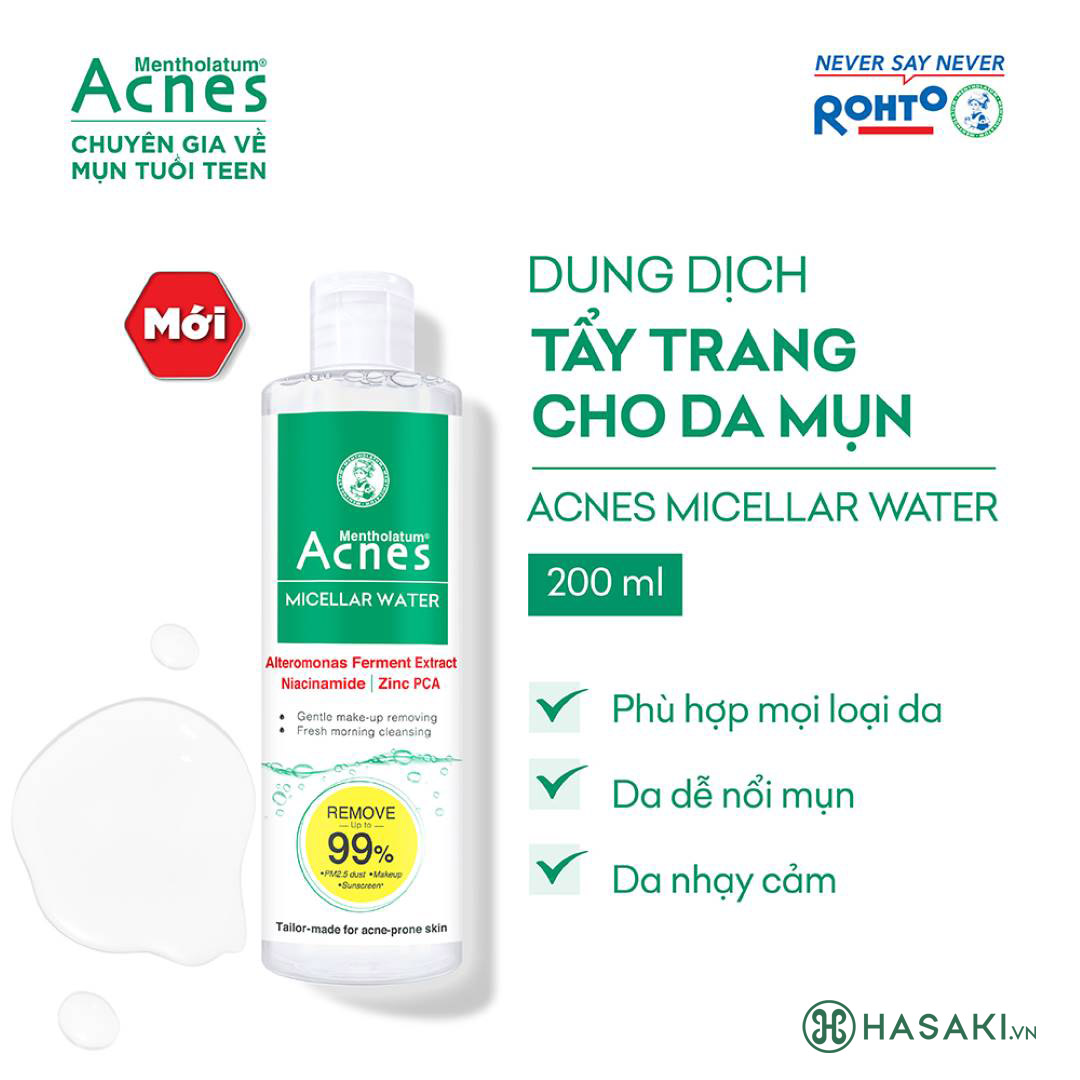 Bịch 20 miếng khăn giấy tẩy trang acnes make up remover sheet