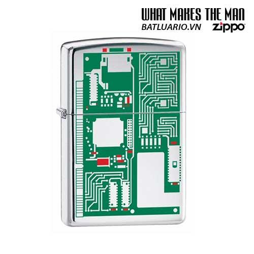 Bật lửa zippo 24329 - Bật lửa zippo Circuit Board bóng Crôm