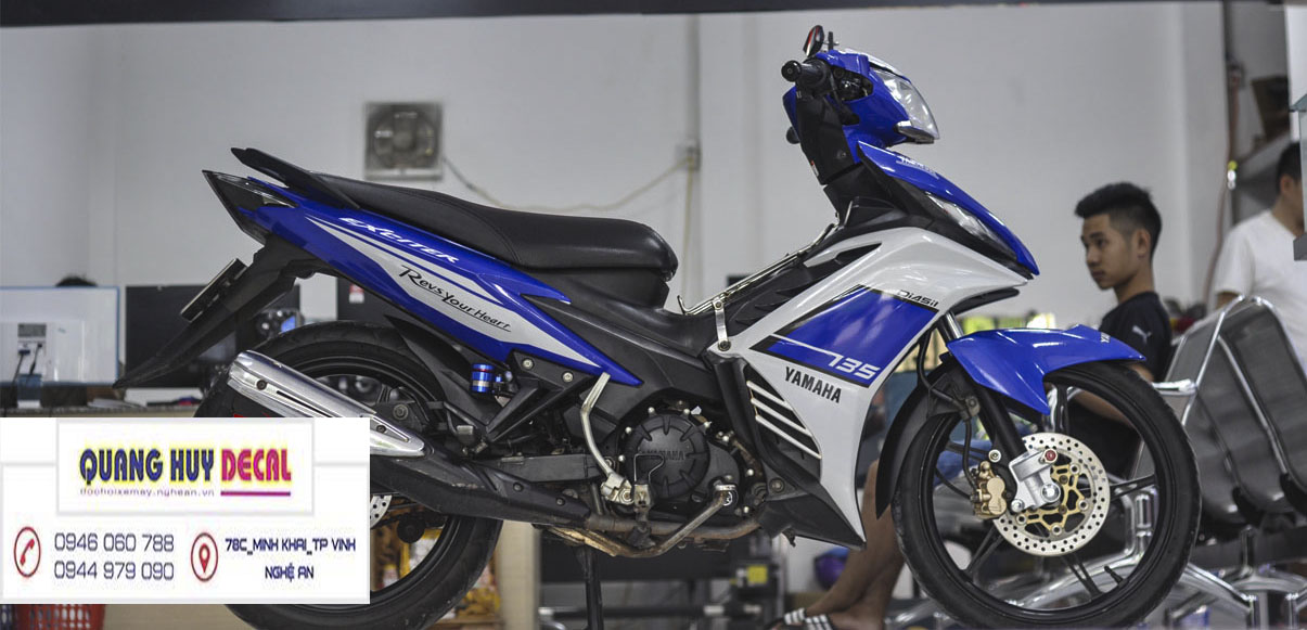 Tem trùm exciter 135 xanh trắng đẹp, Tem trùm exciter135, tem exciter 135, team trùm exciter 135, tem xe exciter 135, team trùm ex 135, team xe exciter 135 xanh trắng đẹp