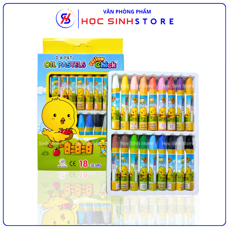 Hộp 18 Màu Sáp Dầu Con Gà D.A P&T Hàn Quốc
