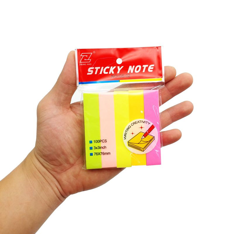 Giấy Note  Dạ Quang 5 Màu Size 76x76mm - Combo 3 Xấp