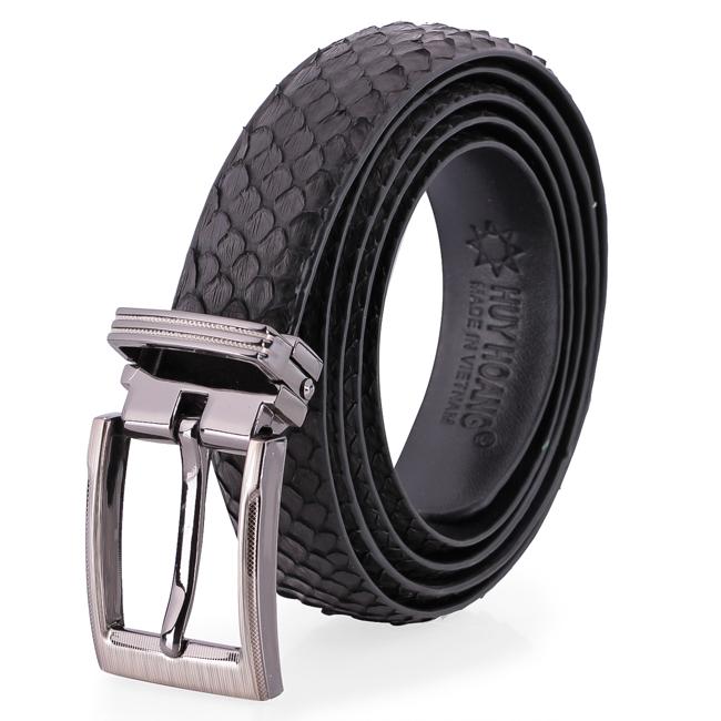 Dây thắt lưng nữ da trăn  màu đen HK5301