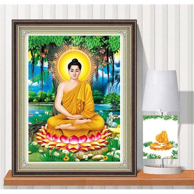 Tranh phật thích ca mâu ni lv047 kích thước 50cm x 65cm