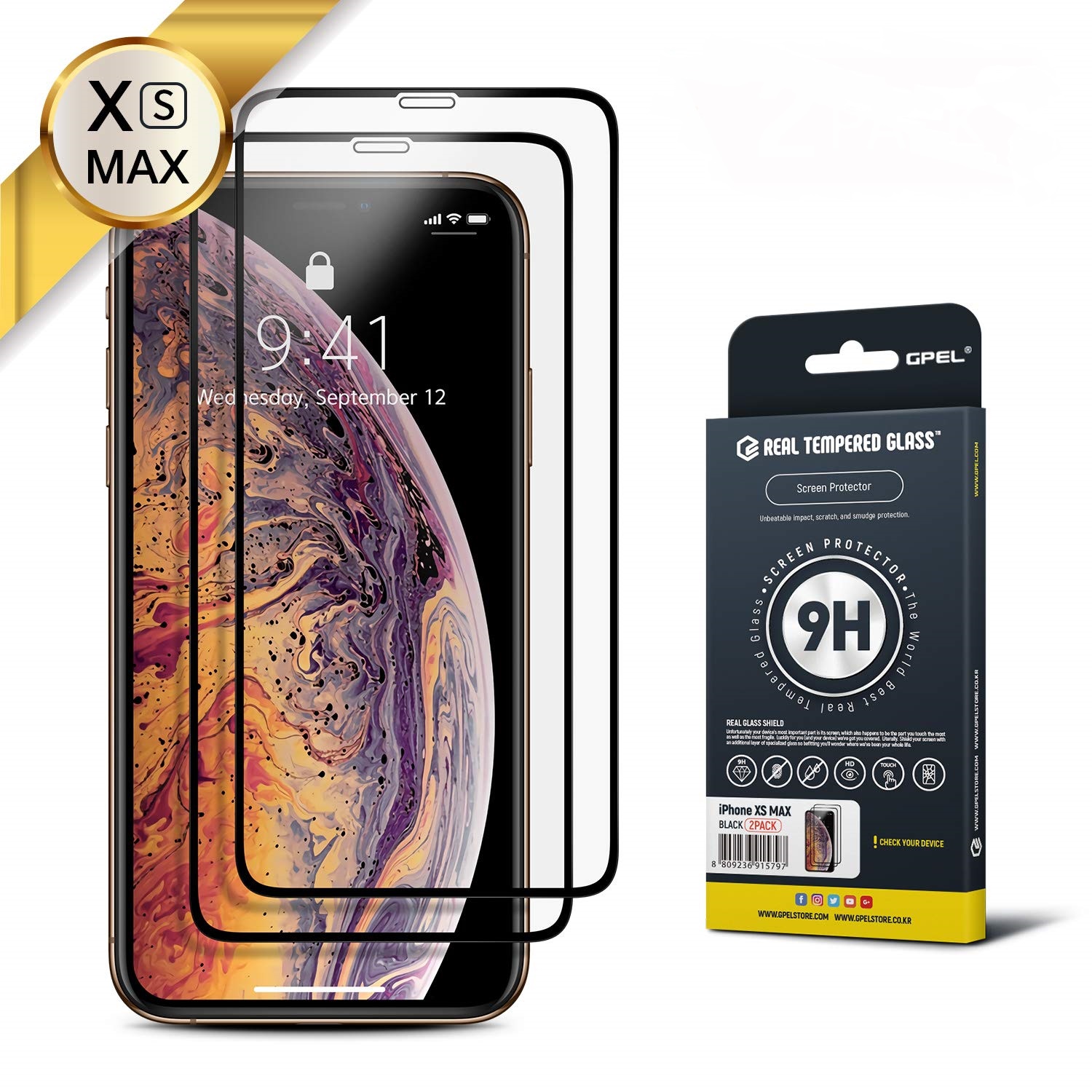 Cường lực full màn cho dùng cho iphone Xs Max (Đen)