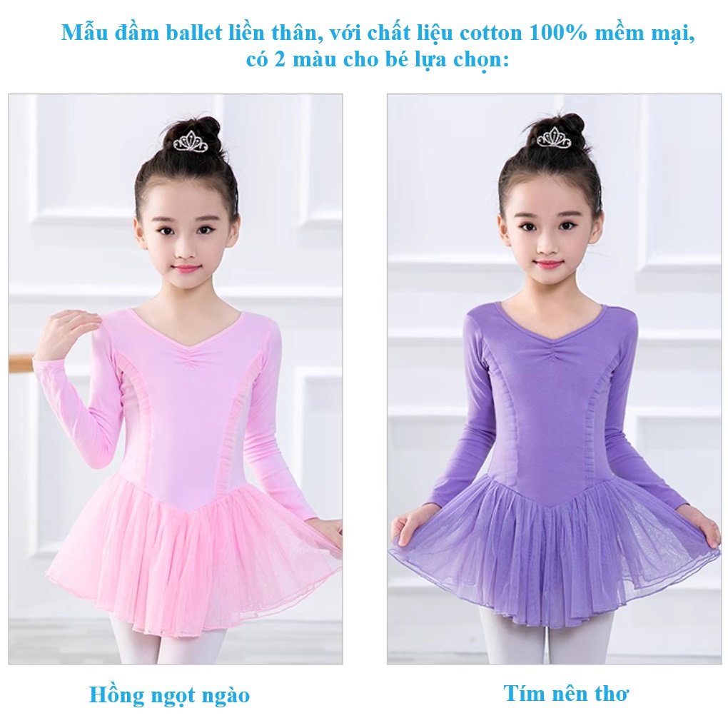 Đầm ballet liền thân đáy rời - kèm quần chip