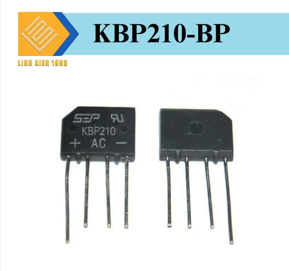 [ 2 CON ] Diode cầu KBP210 1000V2A màu đen 4 chân