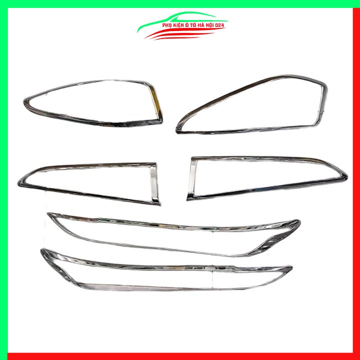Ốp viền đèn pha hậu ô tô Kona 2018-2020 mạ crom theo xe, ốp đèn lắp trước sau trang trí bảo vệ xe hơi