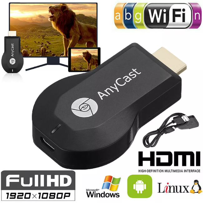 Kết nối điện thoại với tivi HDMI Anycast M9 Plus