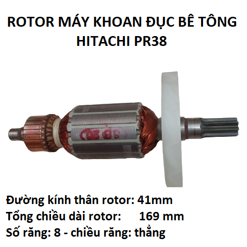 Rotor máy khoan đục bê tông Hitachi PR38