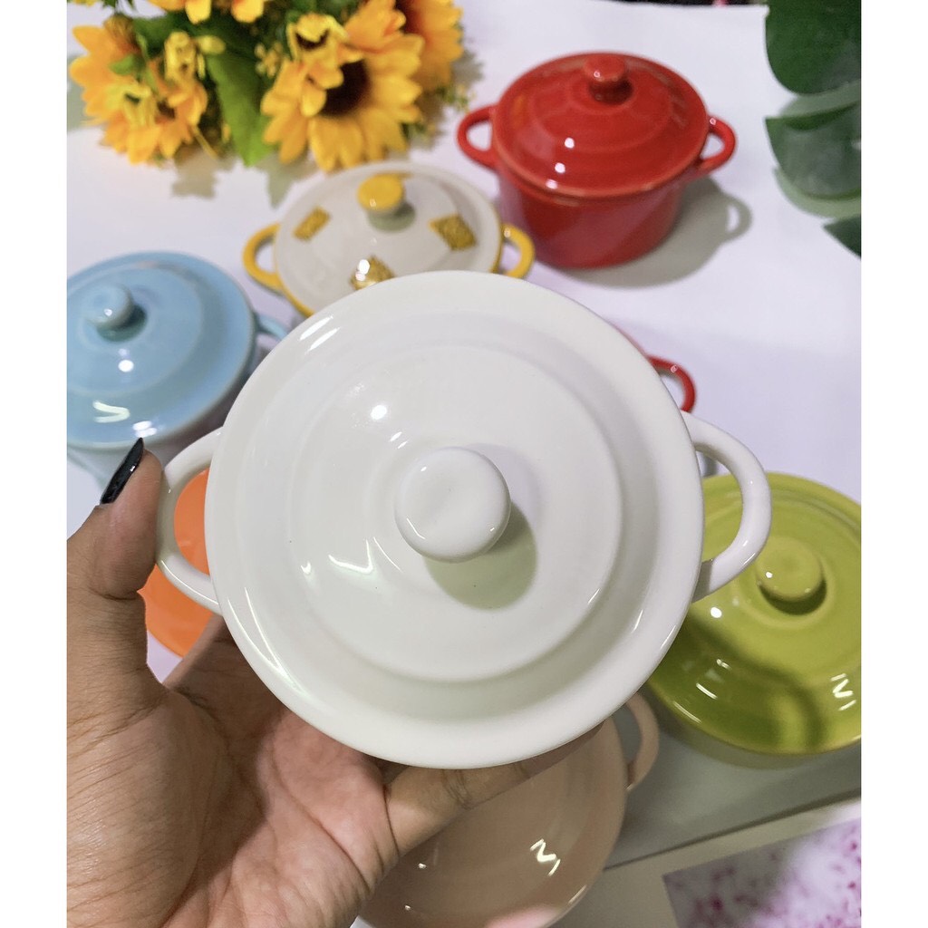 Chén Sứ Ăn Dặm Có Nắp Size To Cho Bé