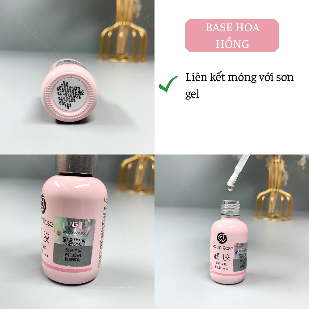 Combo Base top cứng móng hoa hồng
