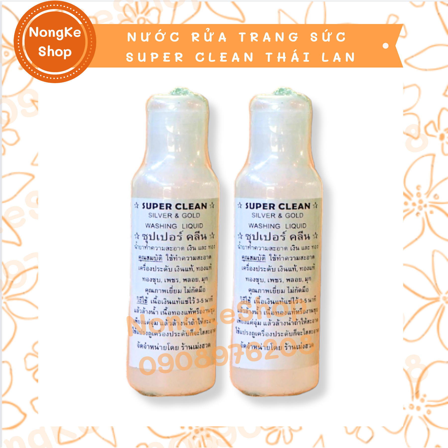 [100% Thái N.Địa] Nước rửa trang sức SUPER CLEAN Sliver & Gold Thái Lan