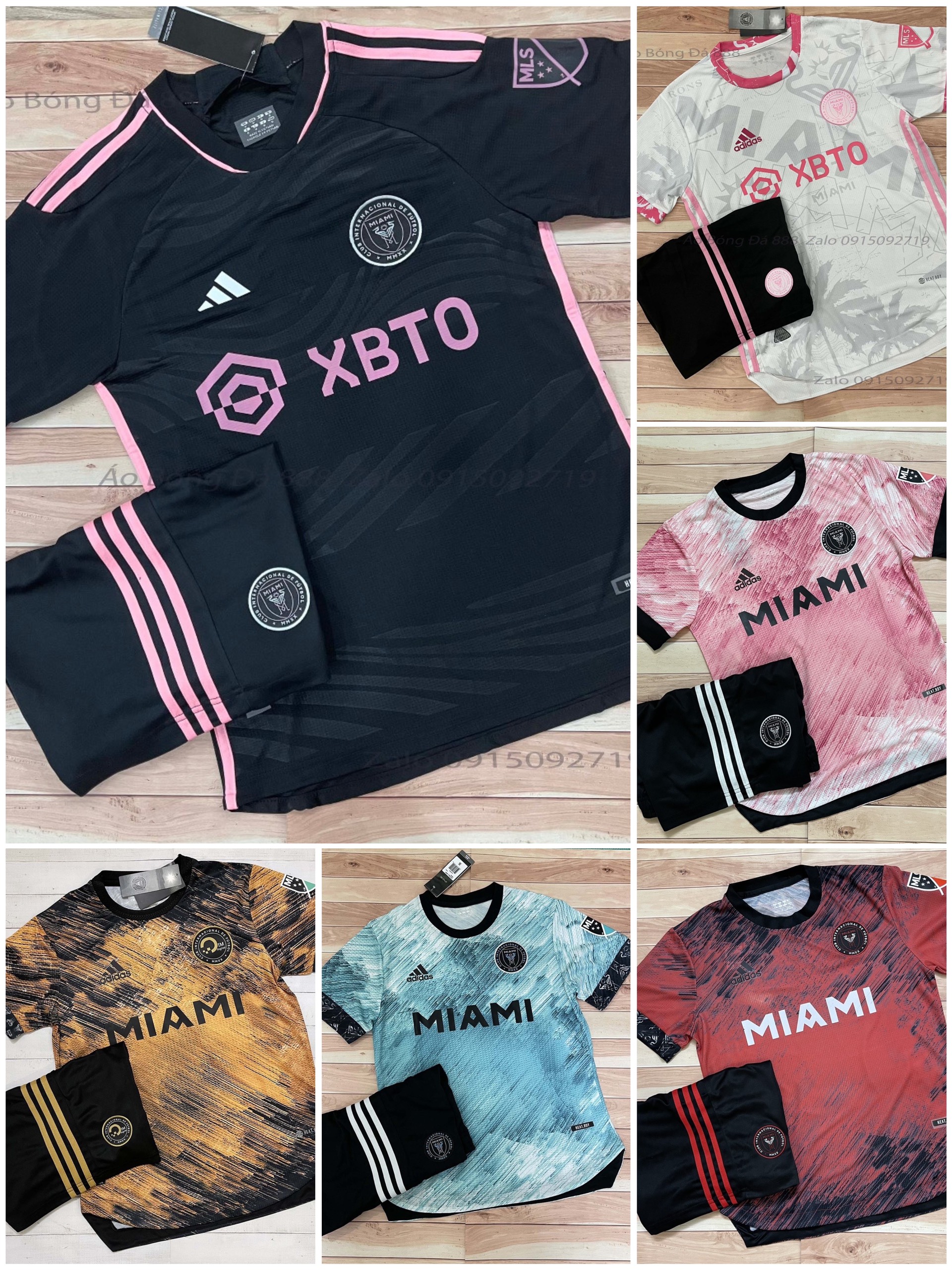 Set Bộ Thể Thao Nam Quần Áo Đá Banh Inter Miami 2024 Màu Đen mùa giải ...