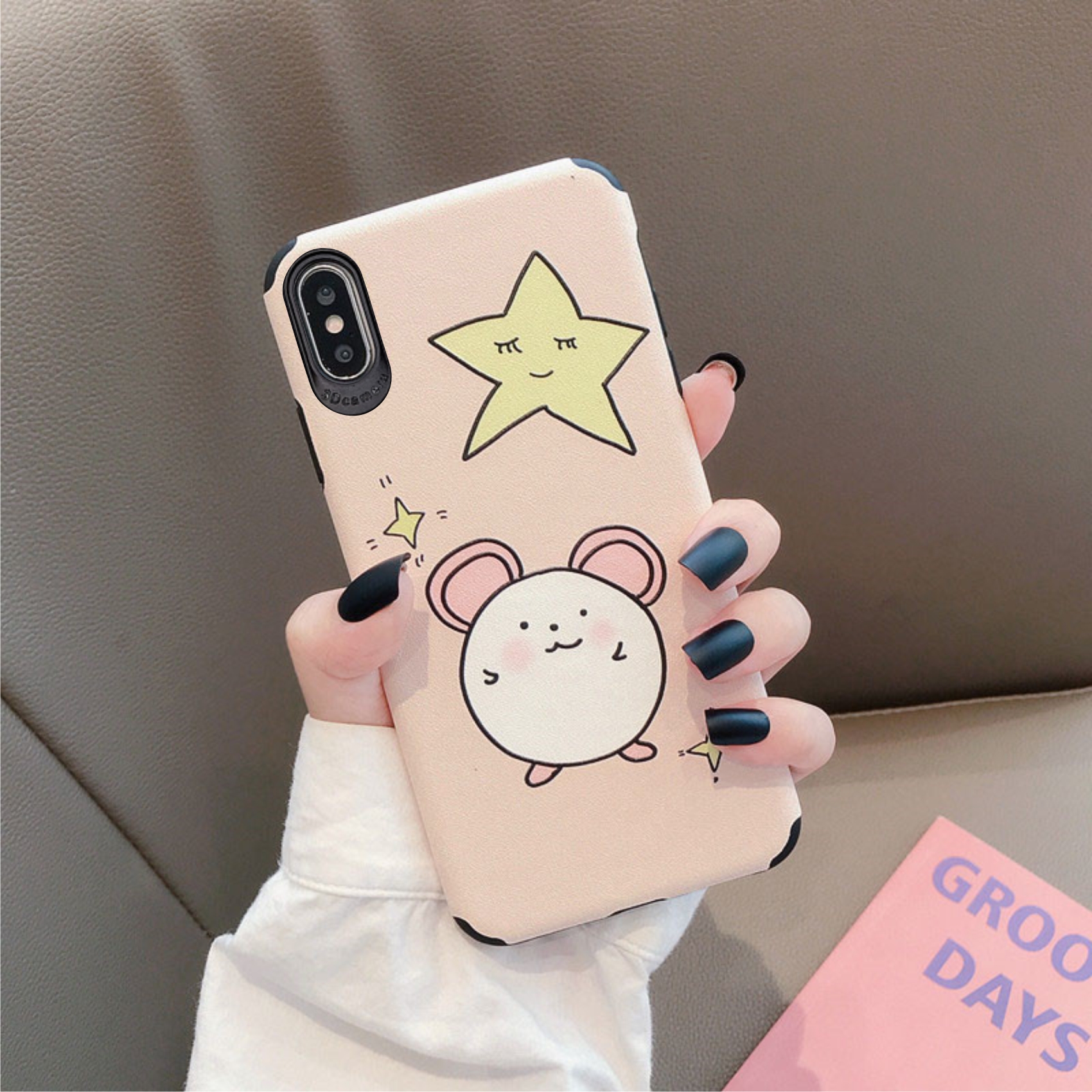 Ốp Lưng Da IMD Pig Cartoon