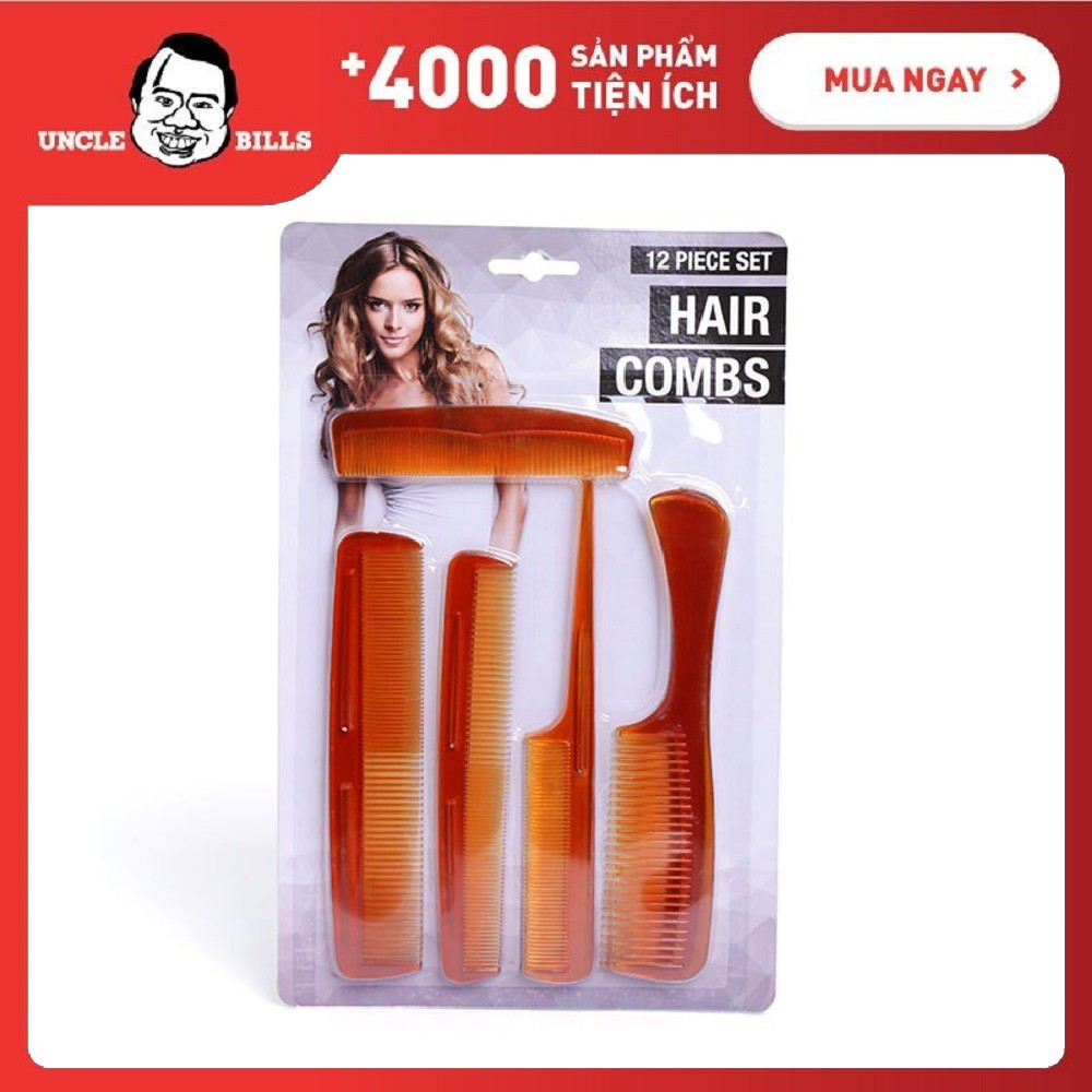 Bộ 12 Lược Chải Đầu UBL AH0373 (Hổ phách)