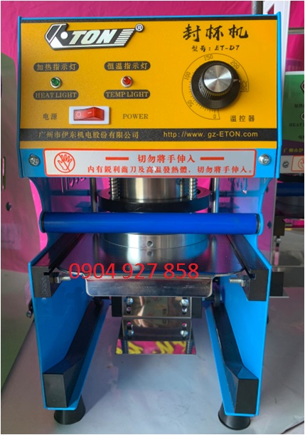 Máy dán miệng ly hiệu eton d1 d7, dán nước mía, trà sữa gạt tay 350 - 500 - 700ml
